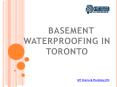 Basement Waterproofing Toronto PowerPoint PPT Presentation