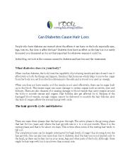 Can Diabetes Cause Hair Loss