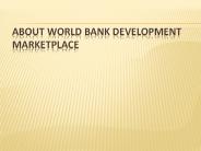 About World Bank Development Marketplace