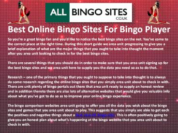 Best Online Bingo Sites For Bingo Player