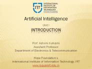 Introduction to Artificial Intelligence - Dept. Of Electronics and Telecommunication