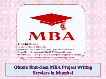 Obtain first-class MBA Project writing Services in Mumbai