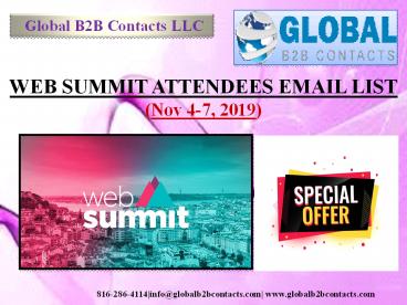 WEB SUMMIT ATTENDEES EMAIL LIST
