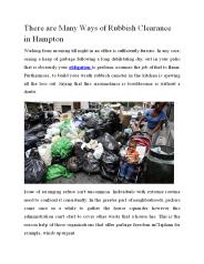 There are Many Ways of Rubbish Clearance in Hampton