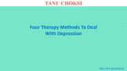 Four Therapy Methods To Deal With Depression
