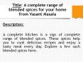 Indian blended spices from Vasant Masala PowerPoint PPT Presentation