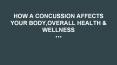 How A Concussion Affects Your Body and Overall Health & Wellness PowerPoint PPT Presentation