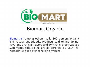 Benefits of Superfoods