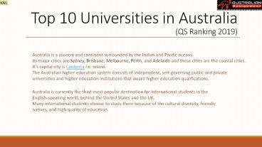 Top 10 Universities in Australia