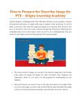 How To Prepare for Describe Image For PTE - Avigna Learning Academy PowerPoint PPT Presentation