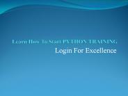 Learn how to study python training