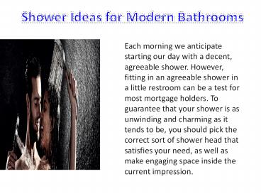 Shower Ideas for Modern Bathrooms