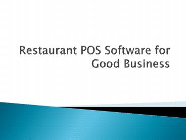 Restaurant POS Software for Good Business