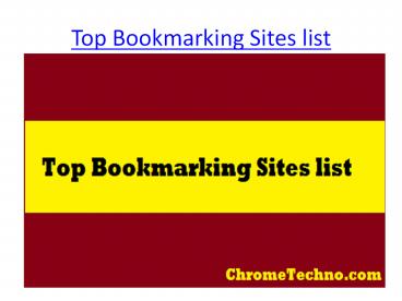 Top Bookmarking Sites list
