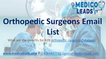 Orthopedic Surgeons Email List