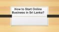 How To Start Online Business in Sri Lanka