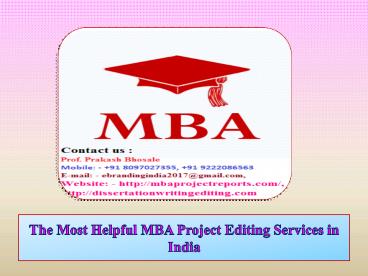 The Most Helpful MBA Project Editing Services in India