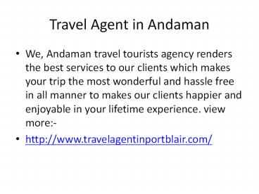 Travel Agent in Andaman