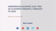 Ammonium Sulphate (CAS 7783-20-2) Market Insights, Forecast to 2025