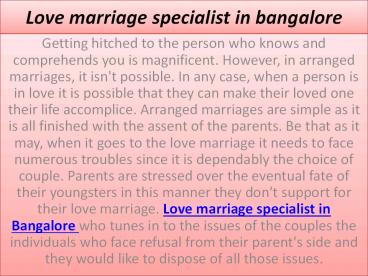 Love marriage specialist