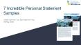 7 Incredible Personal Statement Samples PowerPoint PPT Presentation
