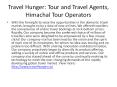 Travel Hunger: Tour and Travel Agents, Himachal Tour Operators PowerPoint PPT Presentation
