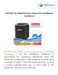 All That You Want To Know About Air Conditioner Condenser PowerPoint PPT Presentation