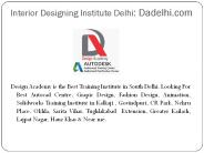 Interior Designing Institute Delhi