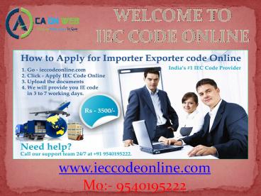 Contact for Import Export Code in Delhi