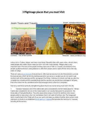 3 Pilgrimage places that you must Visit