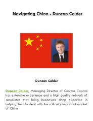 Duncan Calder in China