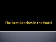 The Best Beaches in the World