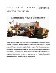 What to Do Before Furniture Removals in Chelsea