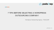 Dedicated Wordpress Outsourcing Company India | PSDS2WP