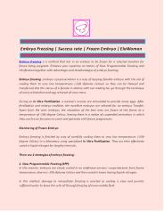 Embryo Freezing | Success rate | Frozen Embryo | ElaWoman