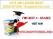 HCS 380 LEARN BEST EDUCATION / Snaptutorial.com