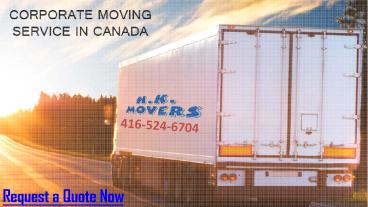 Corporate Moving services in Canada