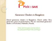Generator dealers in Bangalore