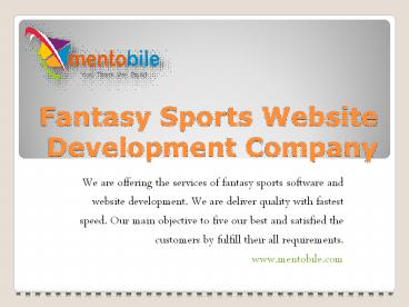 Start Your Own Fantasy Sport Software & Website