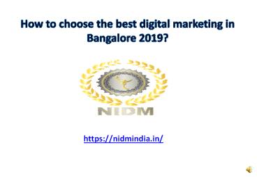Best digital marketing courses in Bangalore