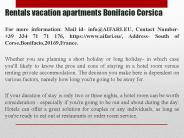 Rentals vacation apartments Bonifacio Corsica