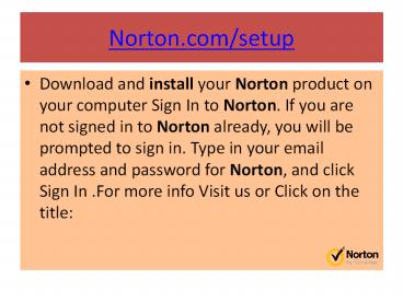 Norton nu16 | Norton.com/setup