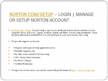 NORTON.COM/SETUP NORTON ANTIVIRUS SETUP