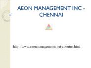 Aeon Management Inc --- Chennai Reviews Aeon Inc