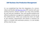 SAP Business One Production Management