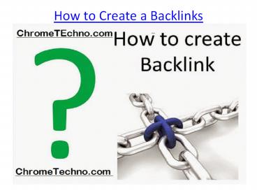 how to create a backlinks