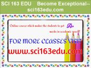 SCI 163 EDU    Become Exceptional--sci163edu.com