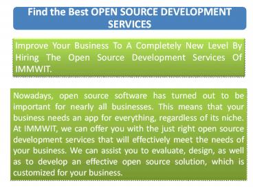 Find the Best Open Source Development Services in Delhi