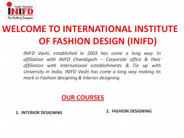 Interior Designing Institute, Inifd Vashi