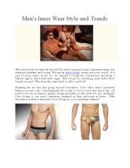Men's Inner Wear Style and Trends
